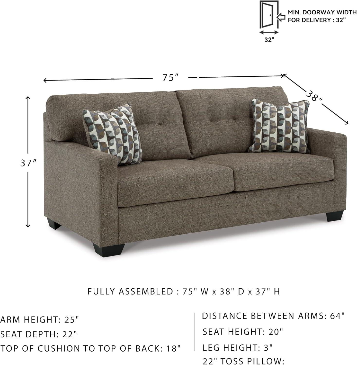 imageSignature Design by Ashley Mahoney Contemporary 2in1 Tufted Sofa Sleeper with Folding Gel Memory Foam Mattress Full Dark BrownBrown