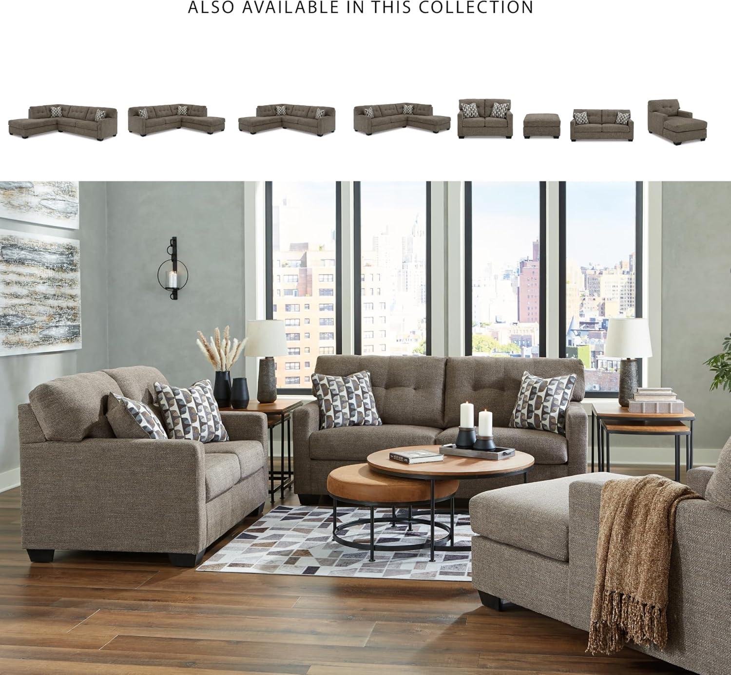 imageSignature Design by Ashley Mahoney Contemporary 2in1 Tufted Sofa Sleeper with Folding Gel Memory Foam Mattress Full Dark BrownBrown