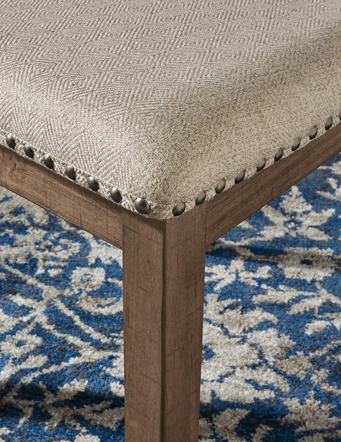 imageSignature Design by Ashley Moriville Modern Farmhouse 19quot Upholstered Dining Room Chair 2 Count BrownDark Brown