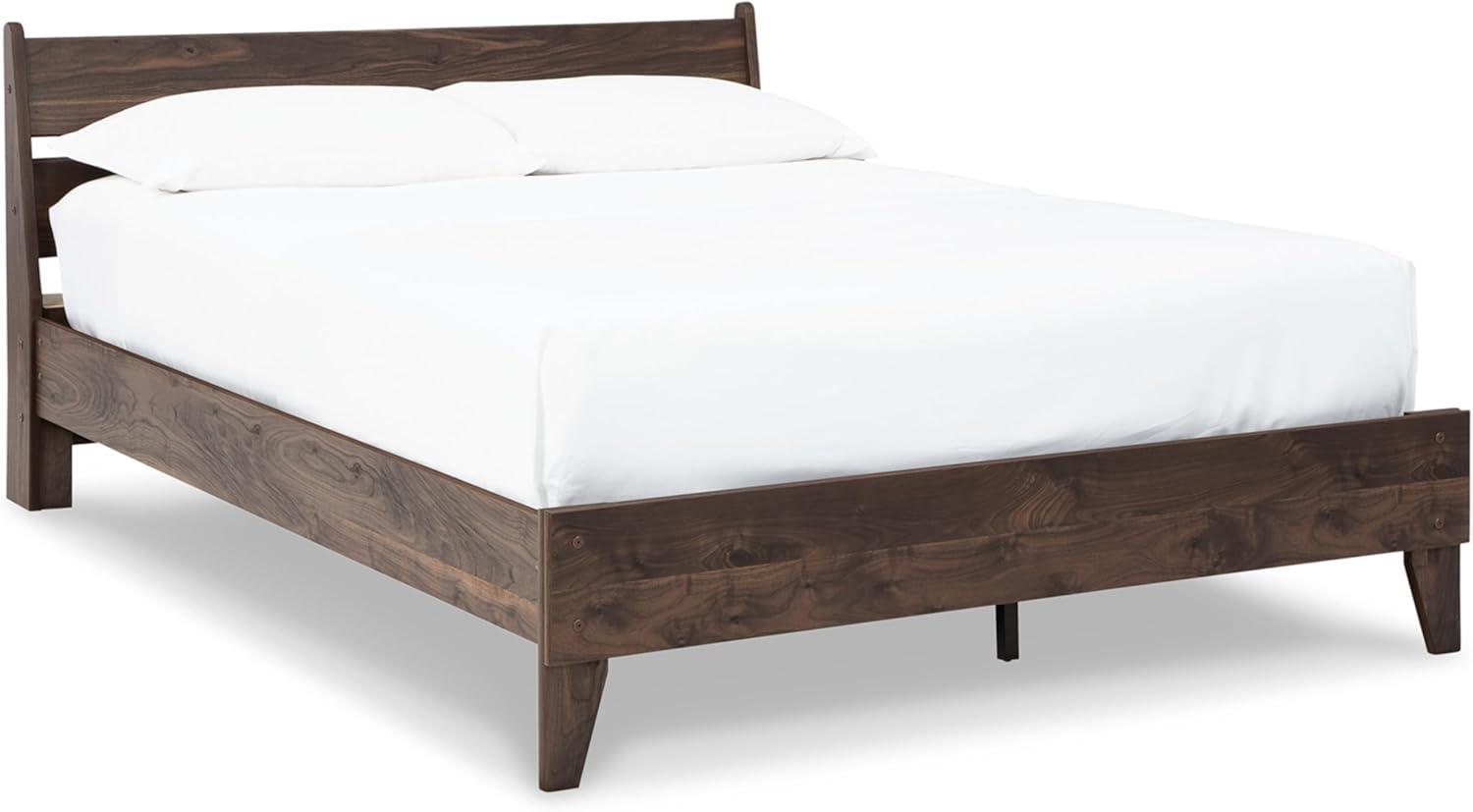 imageSignature Design by Ashley Neilsville Butcher Block Style Platform Bed Full Rustic GrayMocha Brown