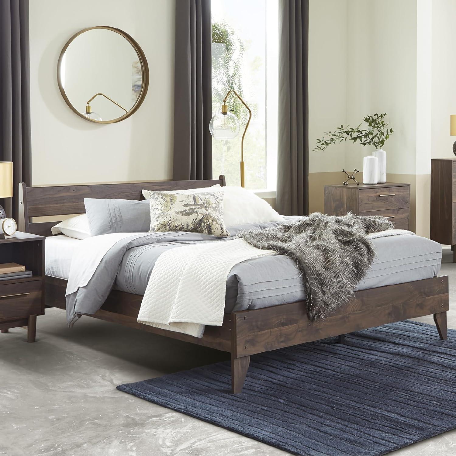 imageSignature Design by Ashley Neilsville Butcher Block Style Platform Bed Full Rustic GrayMocha Brown