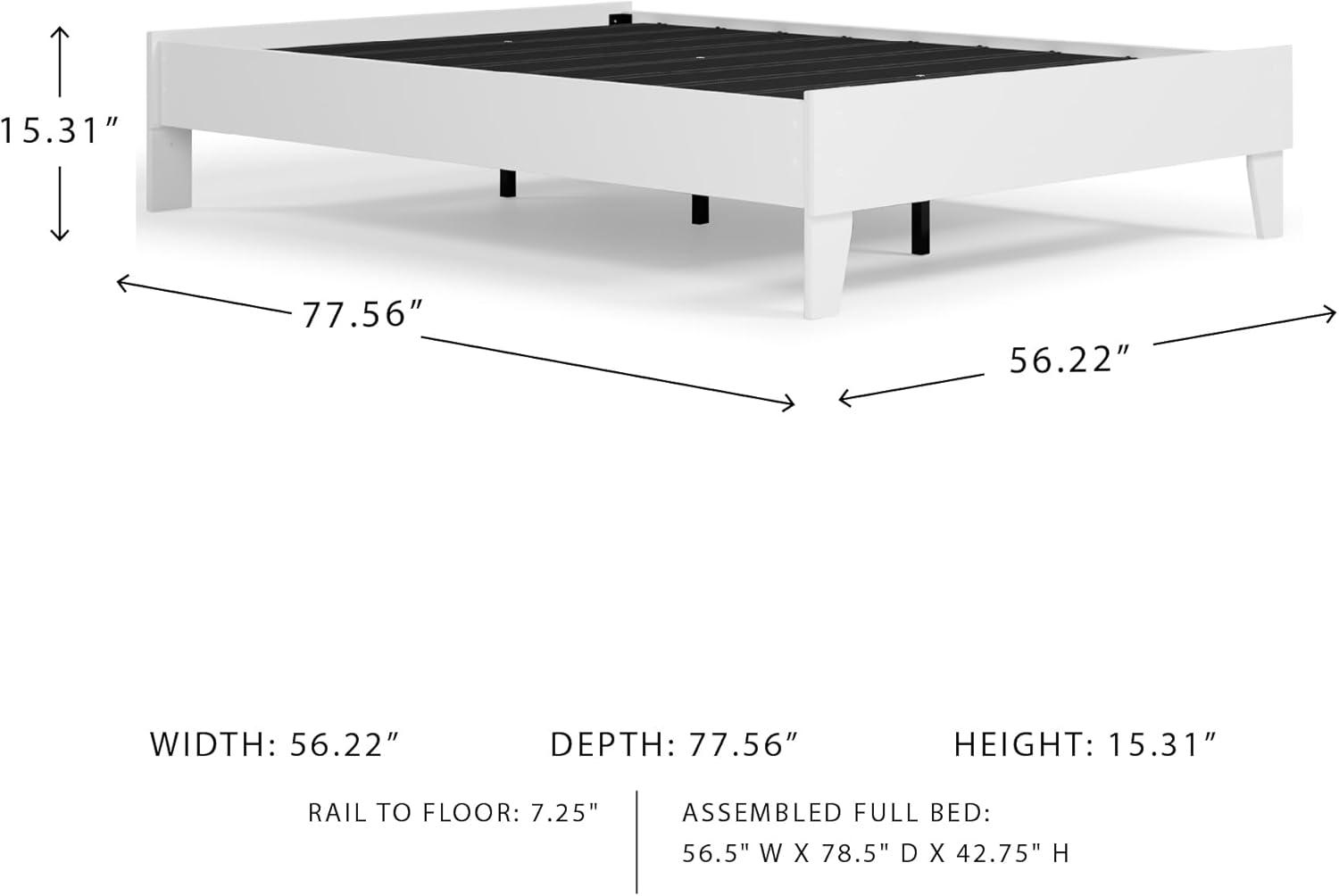 imageSignature Design by Ashley Neilsville Butcher Block Style Platform Bed Full Rustic GrayWhite