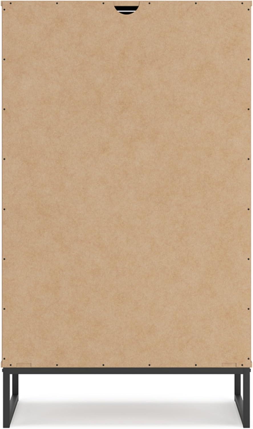 imageSignature Design by Ashley Neilsville Industrial 5 Drawer Chest of Drawers with SmoothGliding Drawers and Safety Stop GrayHoney Brown