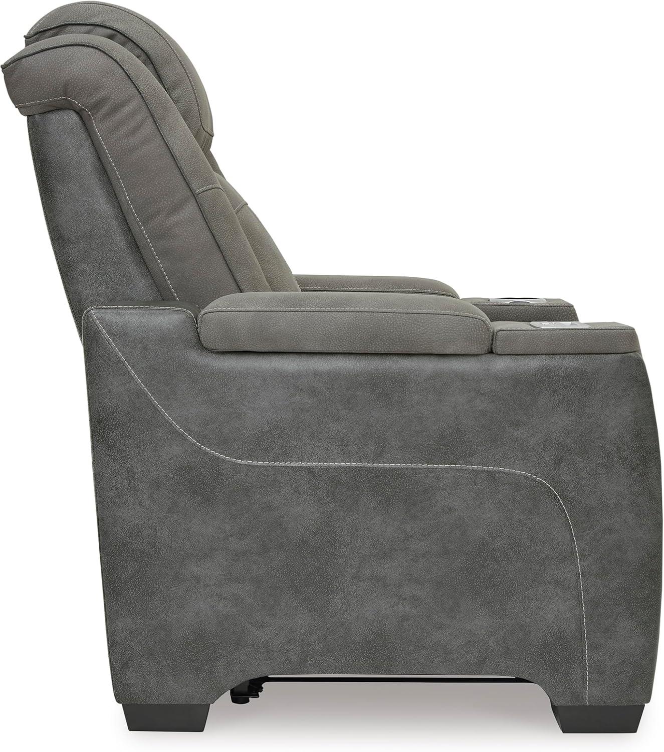 imageSignature Design by Ashley NextGen DuraPella Power Recliner with Adjustable Headrest SandGrey