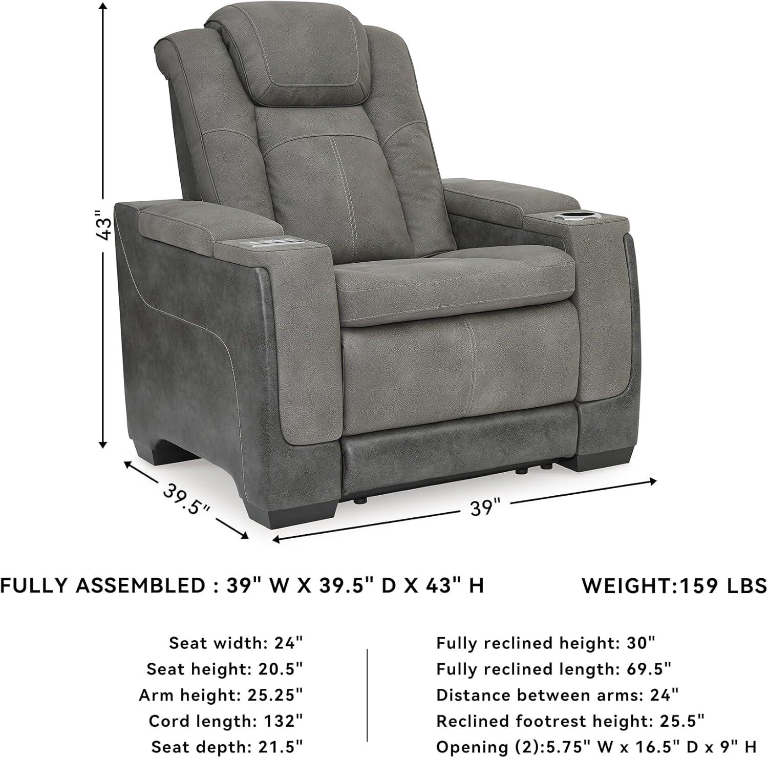 imageSignature Design by Ashley NextGen DuraPella Power Recliner with Adjustable Headrest SandGrey