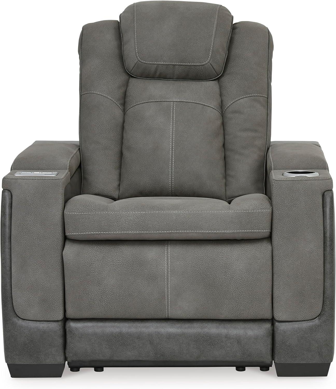 imageSignature Design by Ashley NextGen DuraPella Power Recliner with Adjustable Headrest SandGrey
