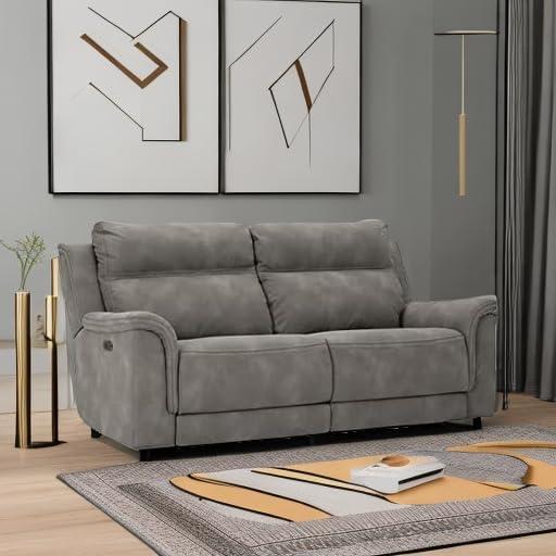 imageSignature Design by Ashley NextGen DuraPella Power Reclining Loveseat with Center Console and Adjustable Headrest BeigeGrey