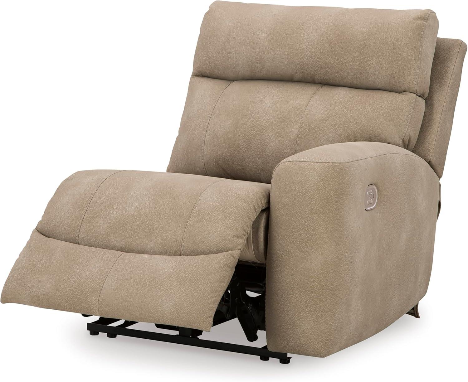 imageSignature Design by Ashley NextGen DuraPella Power Reclining Loveseat with Console ampamp Adjustable Headrest SandBeige