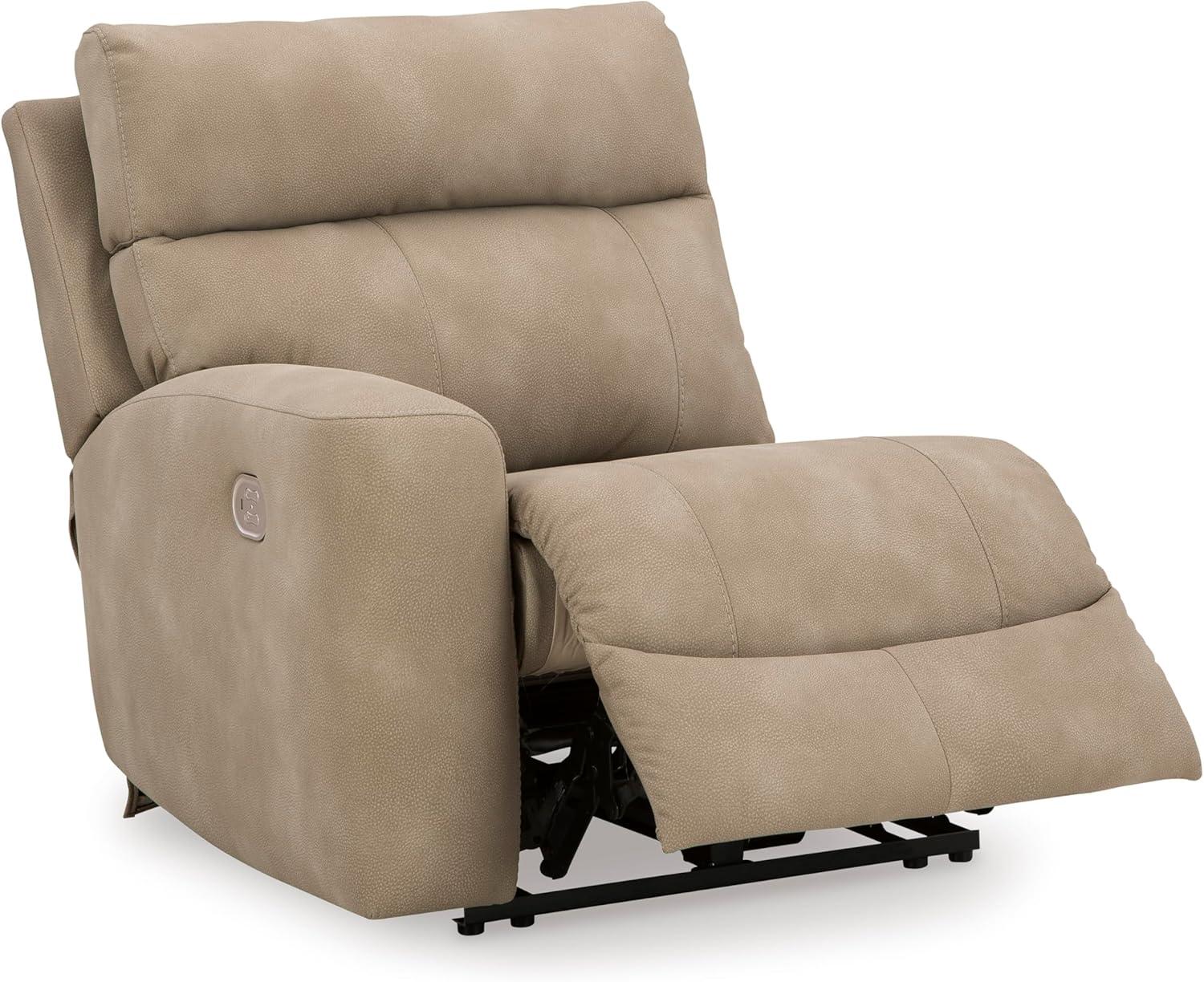 imageSignature Design by Ashley NextGen DuraPella Power Reclining Loveseat with Console ampamp Adjustable Headrest SandBeige