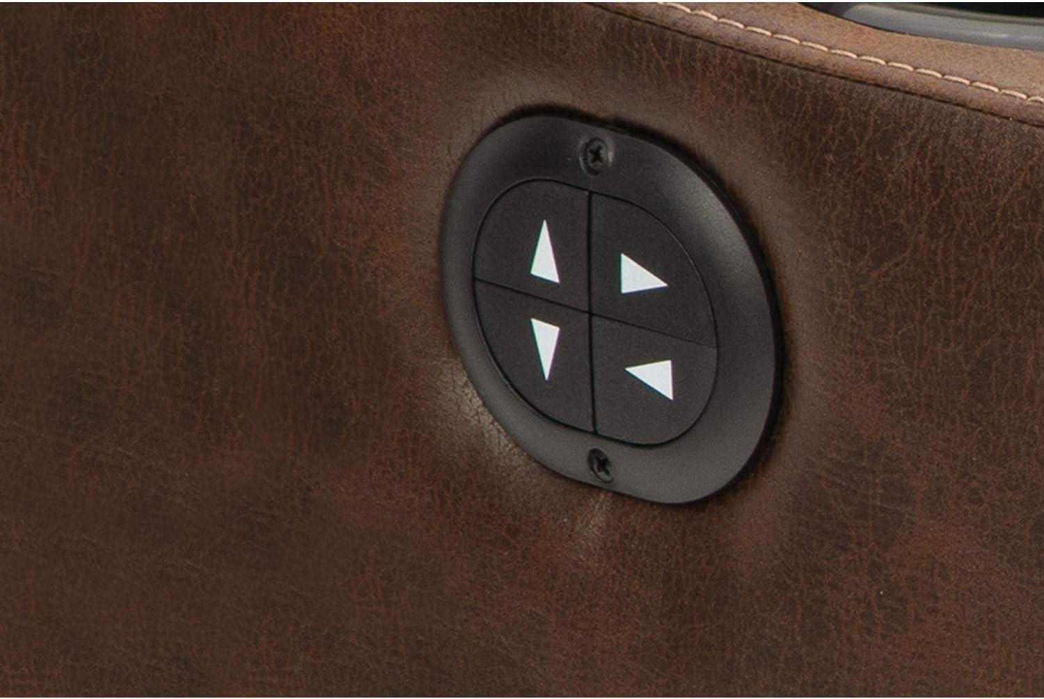 imageSignature Design by Ashley NextGen DuraPella Power Reclining Loveseat with Console ampamp Adjustable Headrest SandBrown