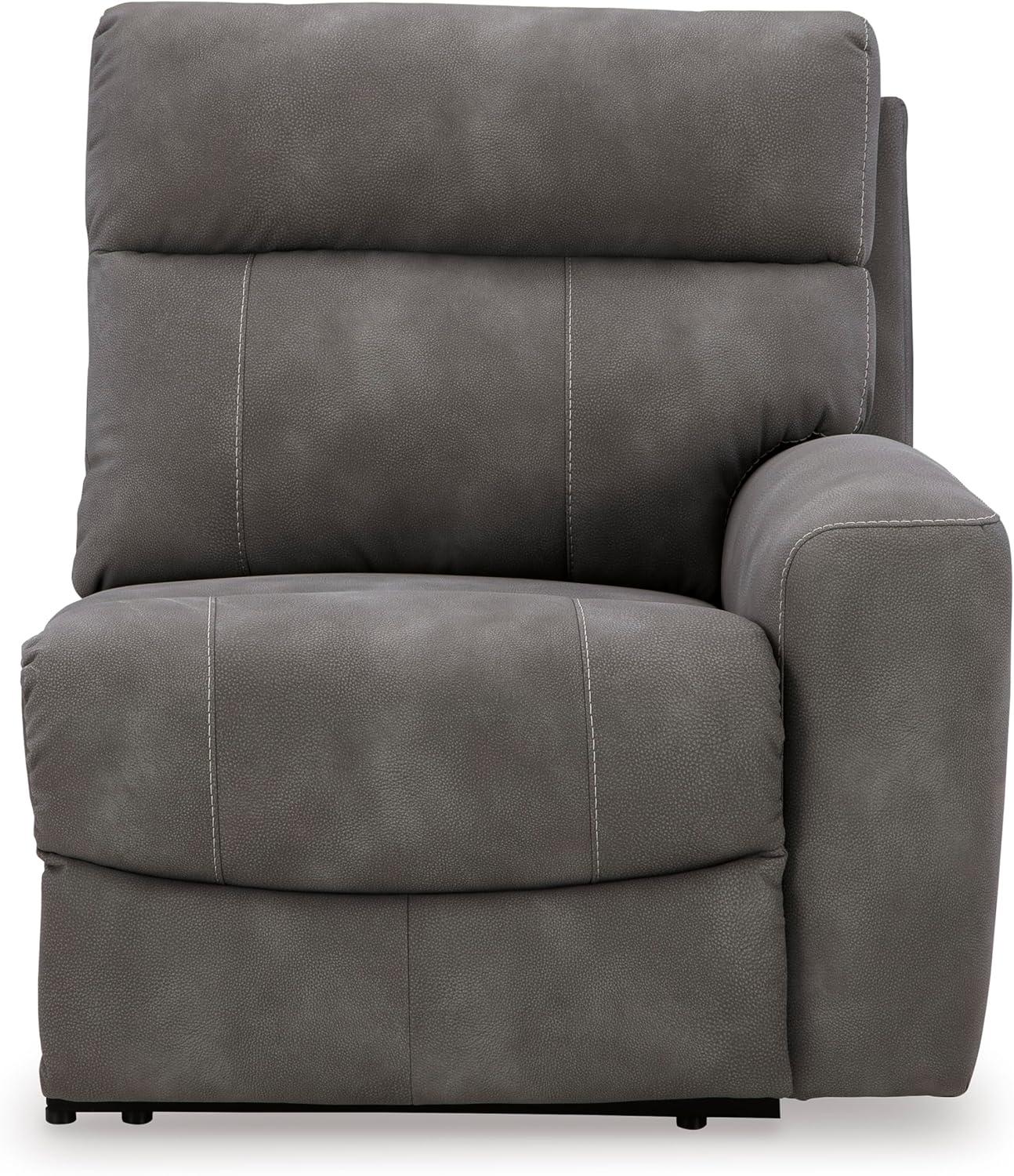 imageSignature Design by Ashley NextGen DuraPella Power Reclining Loveseat with Console ampamp Adjustable Headrest SandGrey