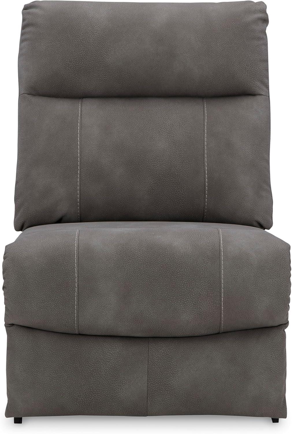 imageSignature Design by Ashley NextGen DuraPella Power Reclining Loveseat with Console ampamp Adjustable Headrest SandGrey