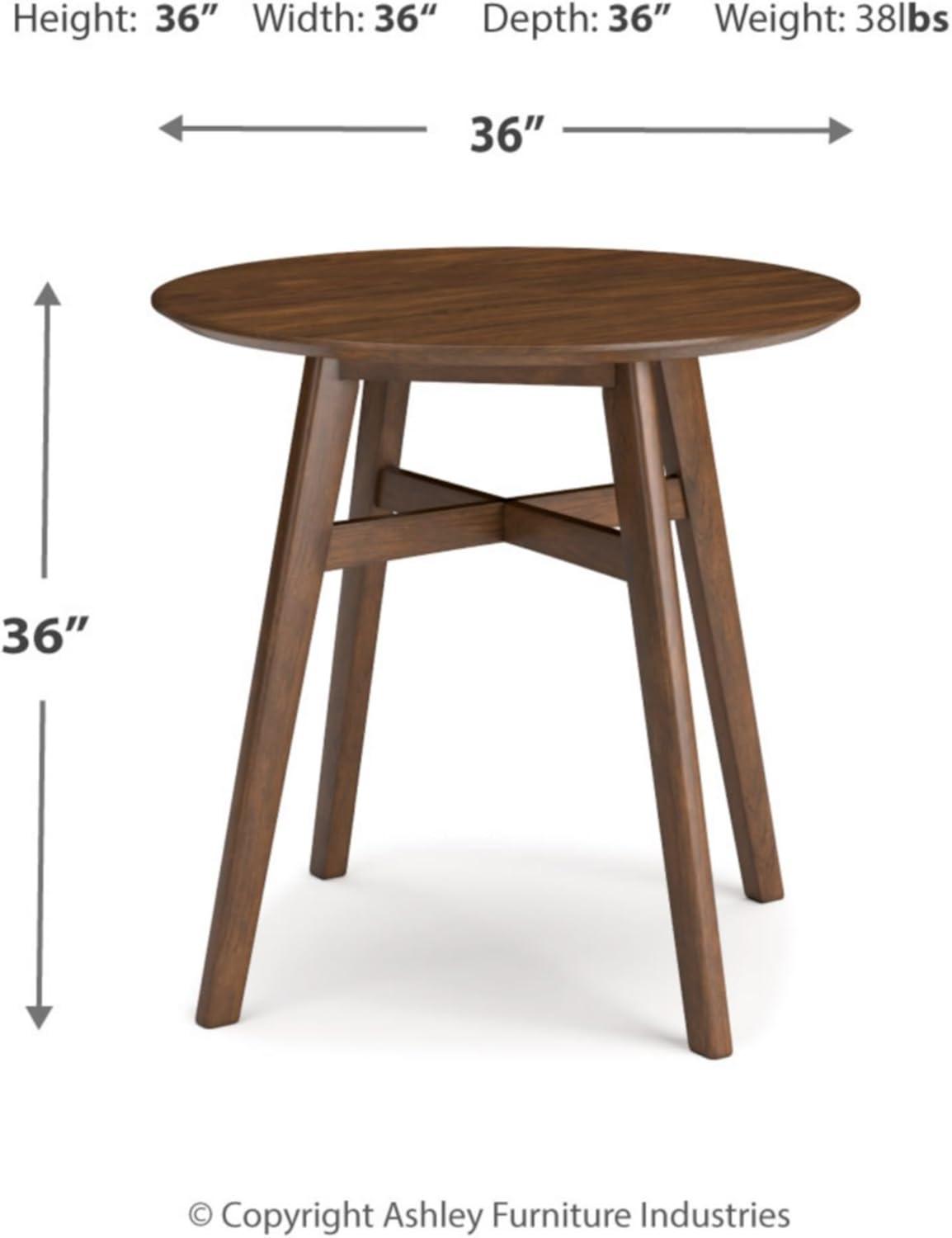 imageSignature Design by Ashley Neymorton Modern Counter Height Dining Table with Trestle Base Dark BrownCircle