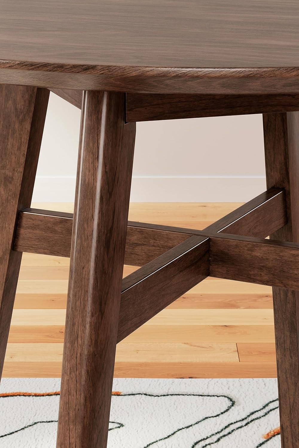 imageSignature Design by Ashley Neymorton Modern Counter Height Dining Table with Trestle Base Dark BrownCircle