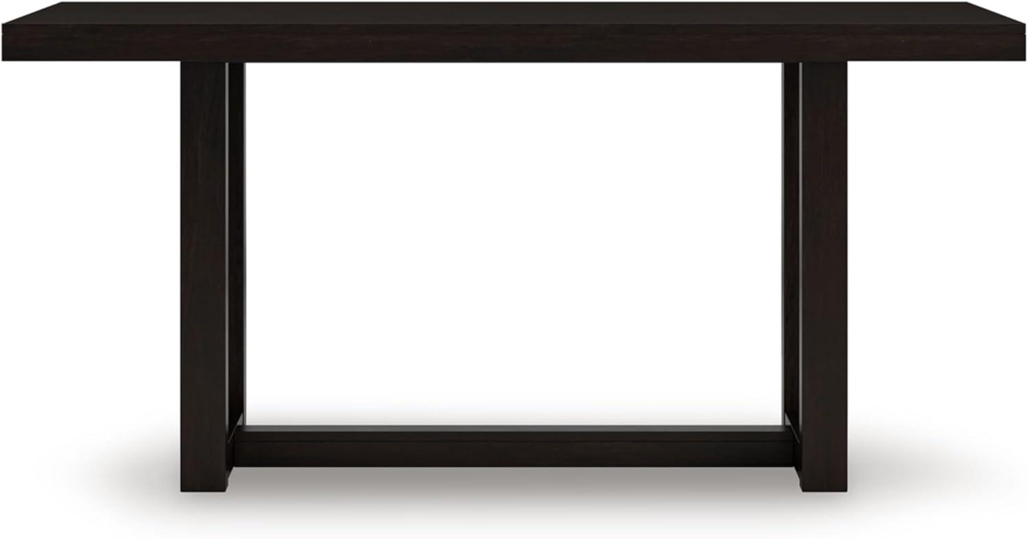 imageSignature Design by Ashley Neymorton Modern Counter Height Dining Table with Trestle Base Dark BrownRectangle