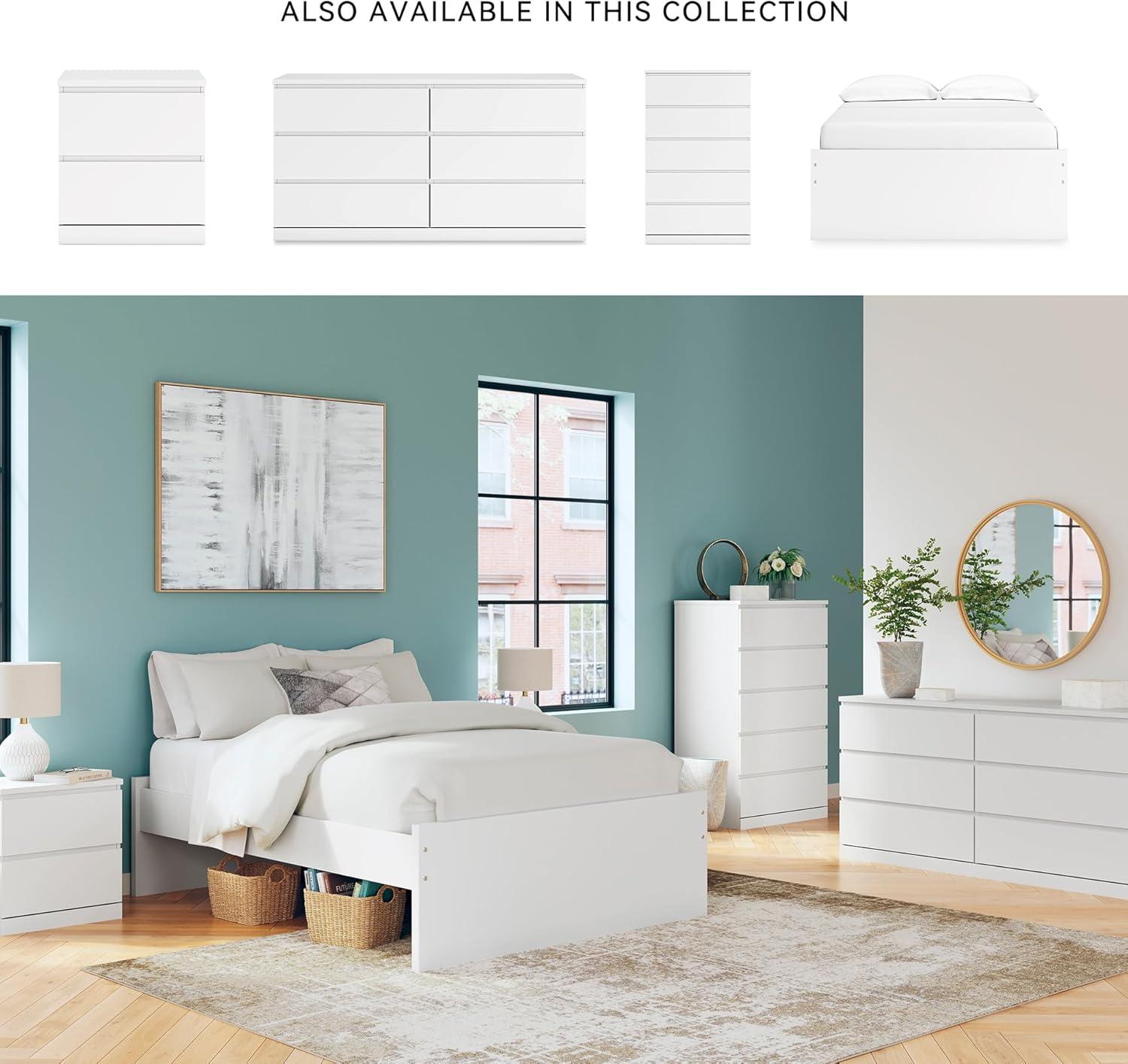 imageSignature Design by Ashley Onita Contemporary 2 Drawer Nightstand 2175quot Tall WhiteWhite