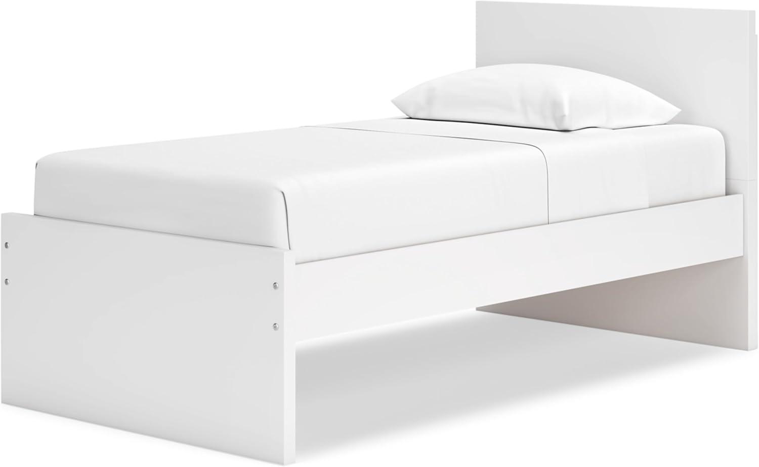 imageSignature Design by Ashley Onita Contemporary Adjustable Height Panel Headboard for Bedroom Twin WhiteTwin