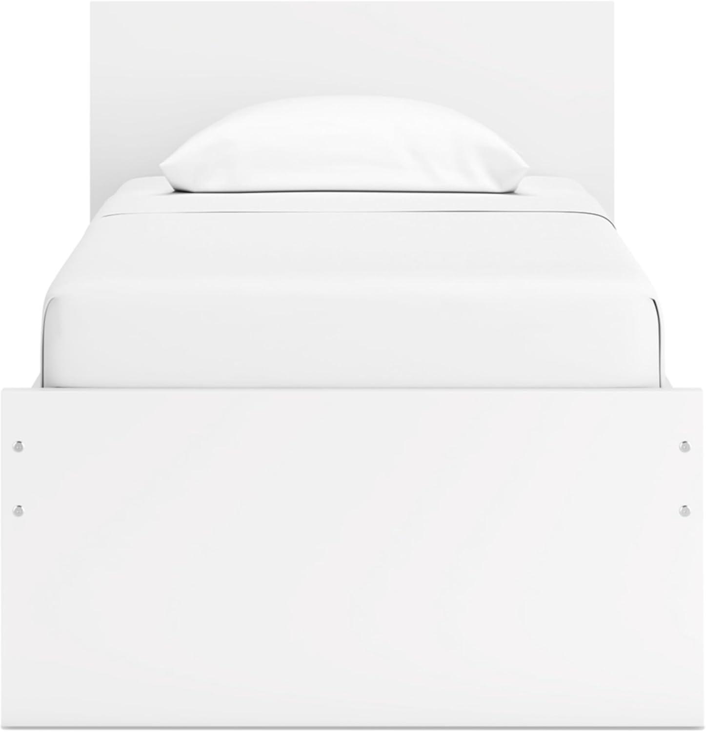 imageSignature Design by Ashley Onita Contemporary Adjustable Height Panel Headboard for Bedroom Twin WhiteTwin
