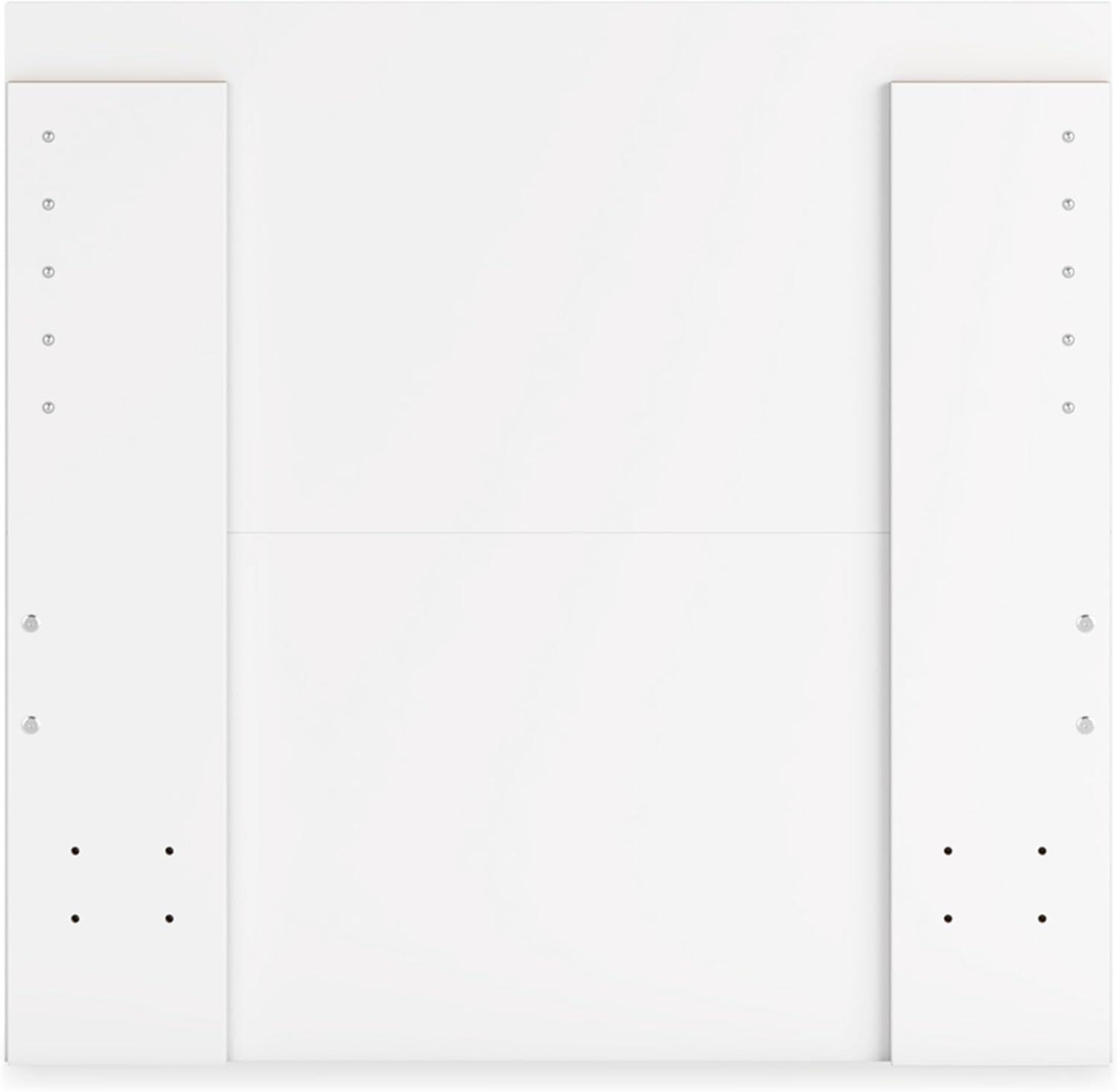 imageSignature Design by Ashley Onita Contemporary Adjustable Height Panel Headboard for Bedroom Twin WhiteTwin