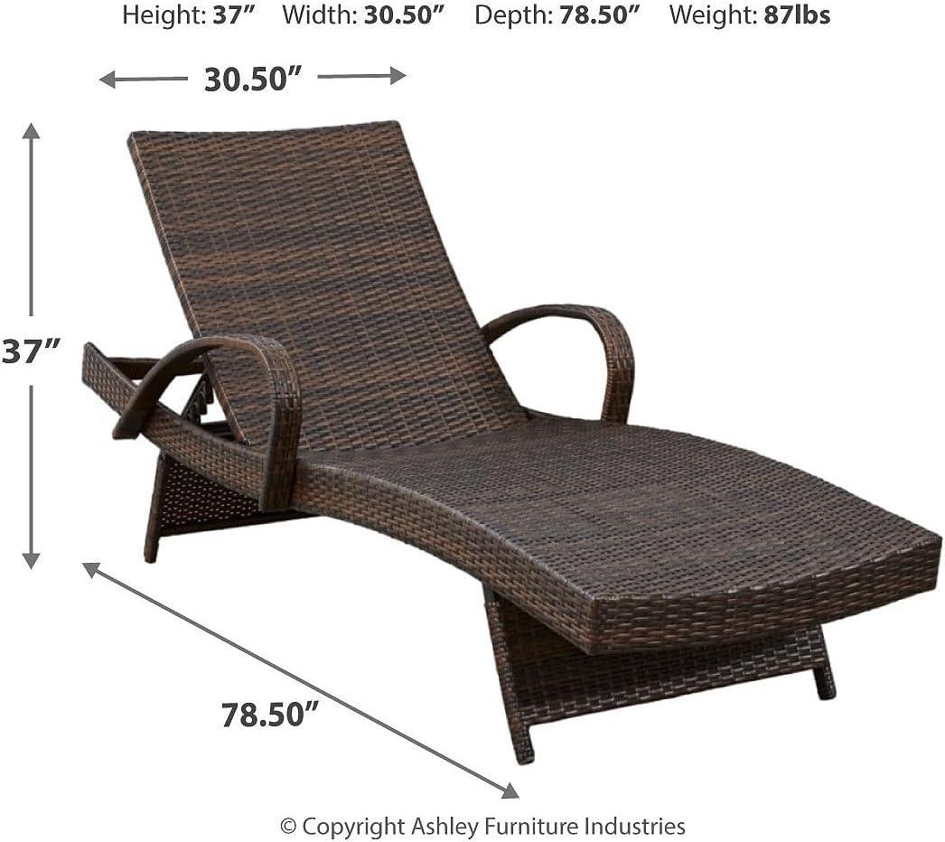 imageSignature Design by Ashley Outdoor Kantana 2 Piece Patio Wicker Chaise Lounge Set Brown
