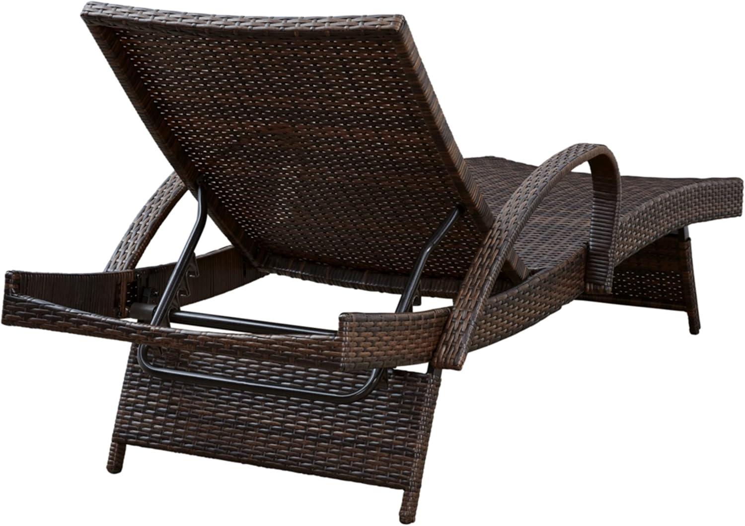 imageSignature Design by Ashley Outdoor Kantana 2 Piece Patio Wicker Chaise Lounge Set Brown