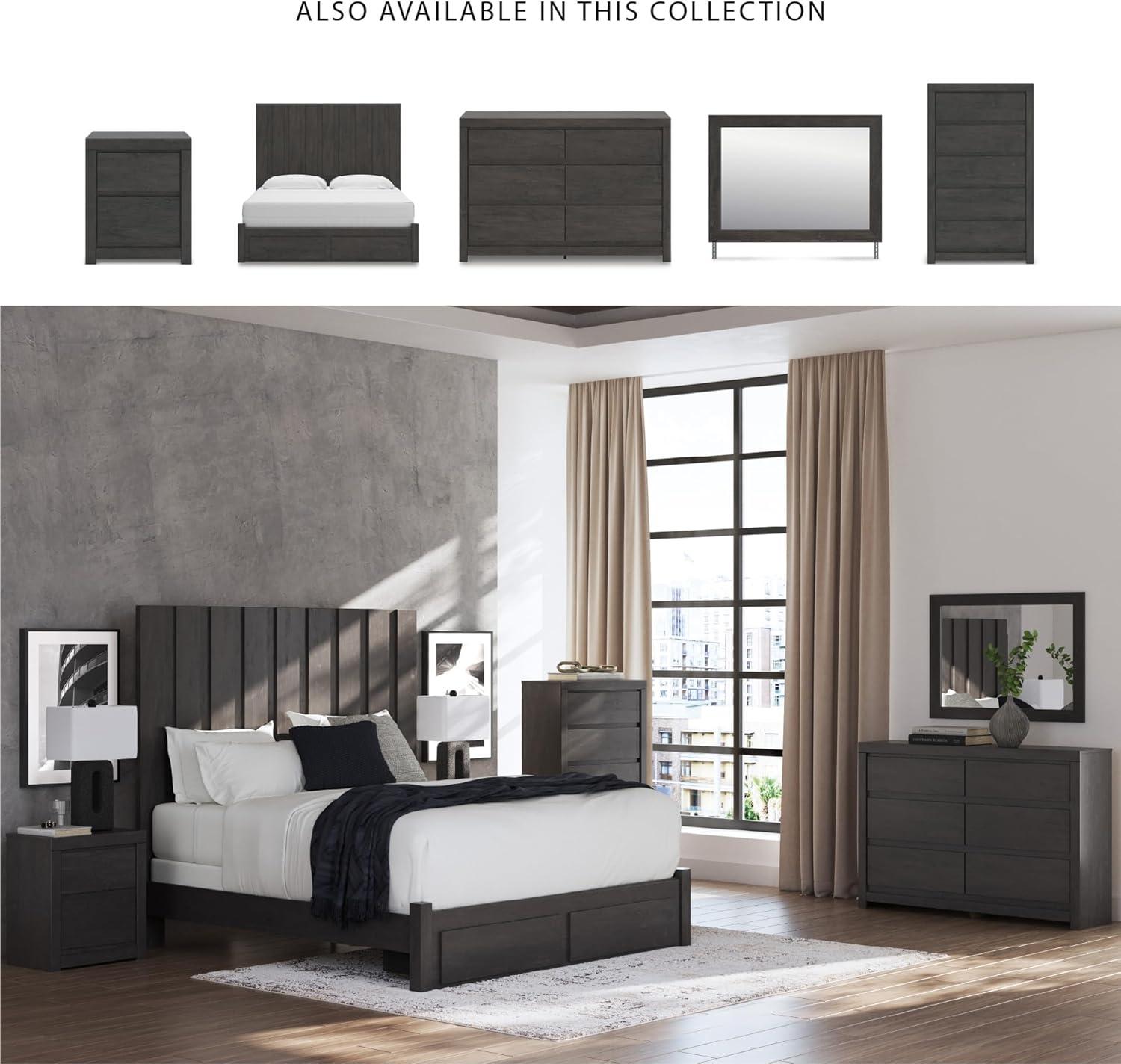 imageSignature Design by Ashley Porter Traditional 5 Drawer Chest of Drawers Dark BrownCharcoal