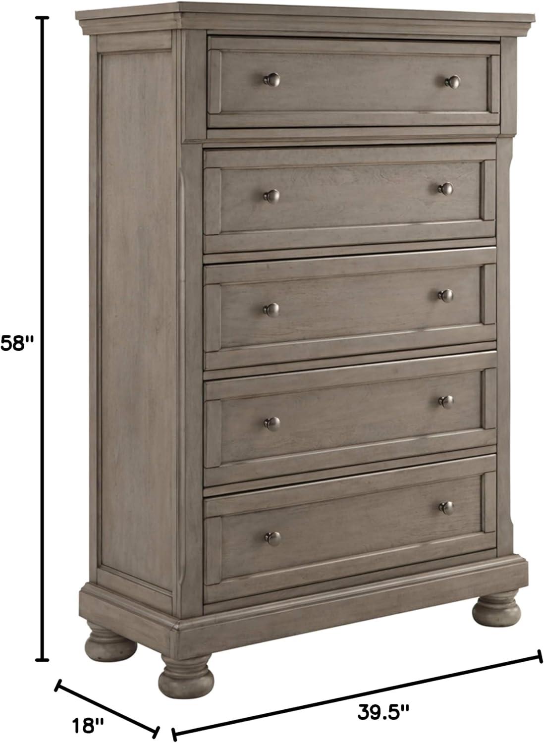 imageSignature Design by Ashley Porter Traditional 5 Drawer Chest of Drawers Dark BrownLight Gray