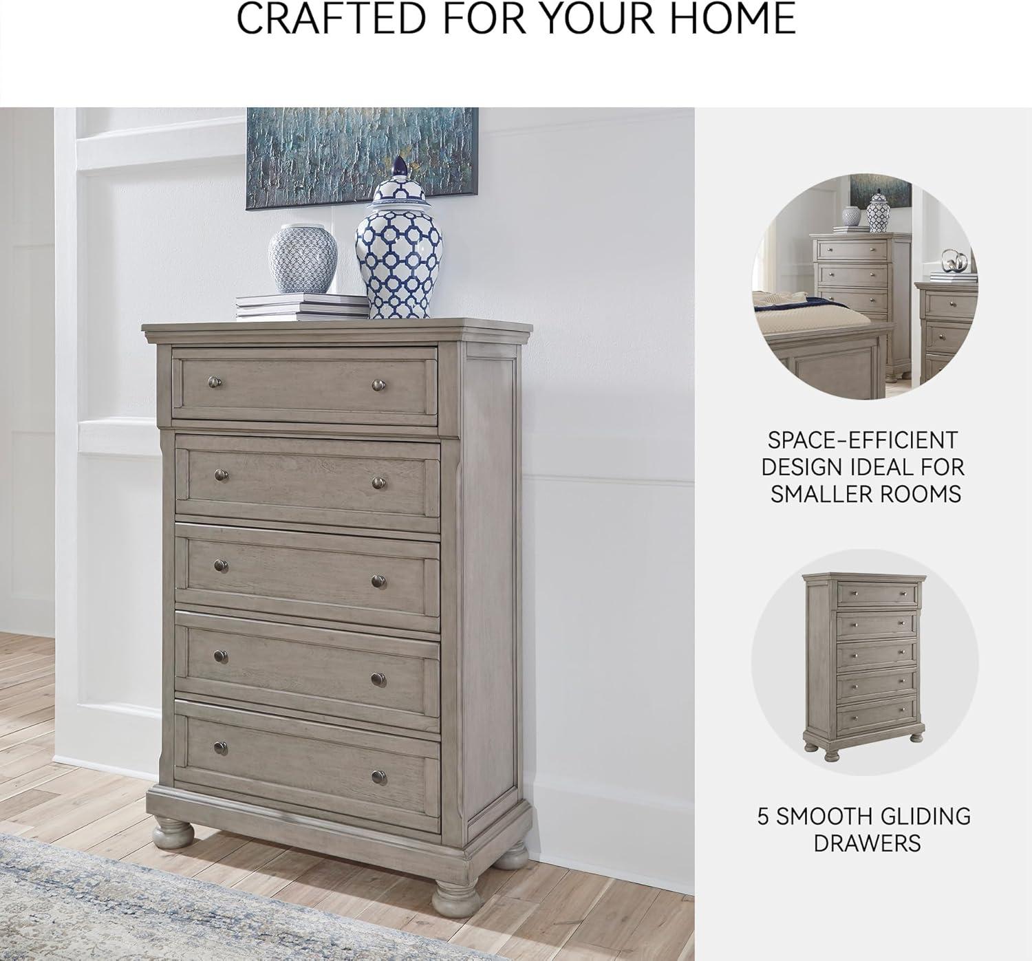imageSignature Design by Ashley Porter Traditional 5 Drawer Chest of Drawers Dark BrownLight Gray