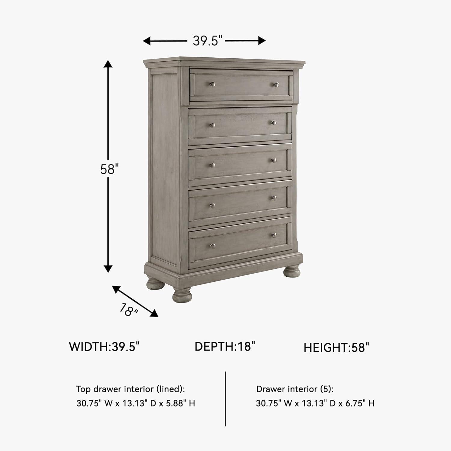 imageSignature Design by Ashley Porter Traditional 5 Drawer Chest of Drawers Dark BrownLight Gray