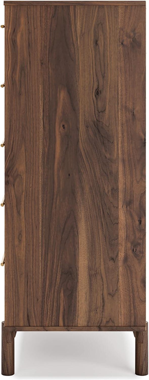 imageSignature Design by Ashley Porter Traditional 5 Drawer Chest of Drawers Dark BrownMocha