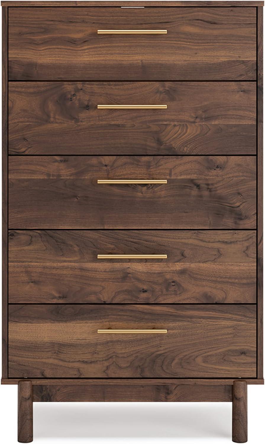imageSignature Design by Ashley Porter Traditional 5 Drawer Chest of Drawers Dark BrownMocha