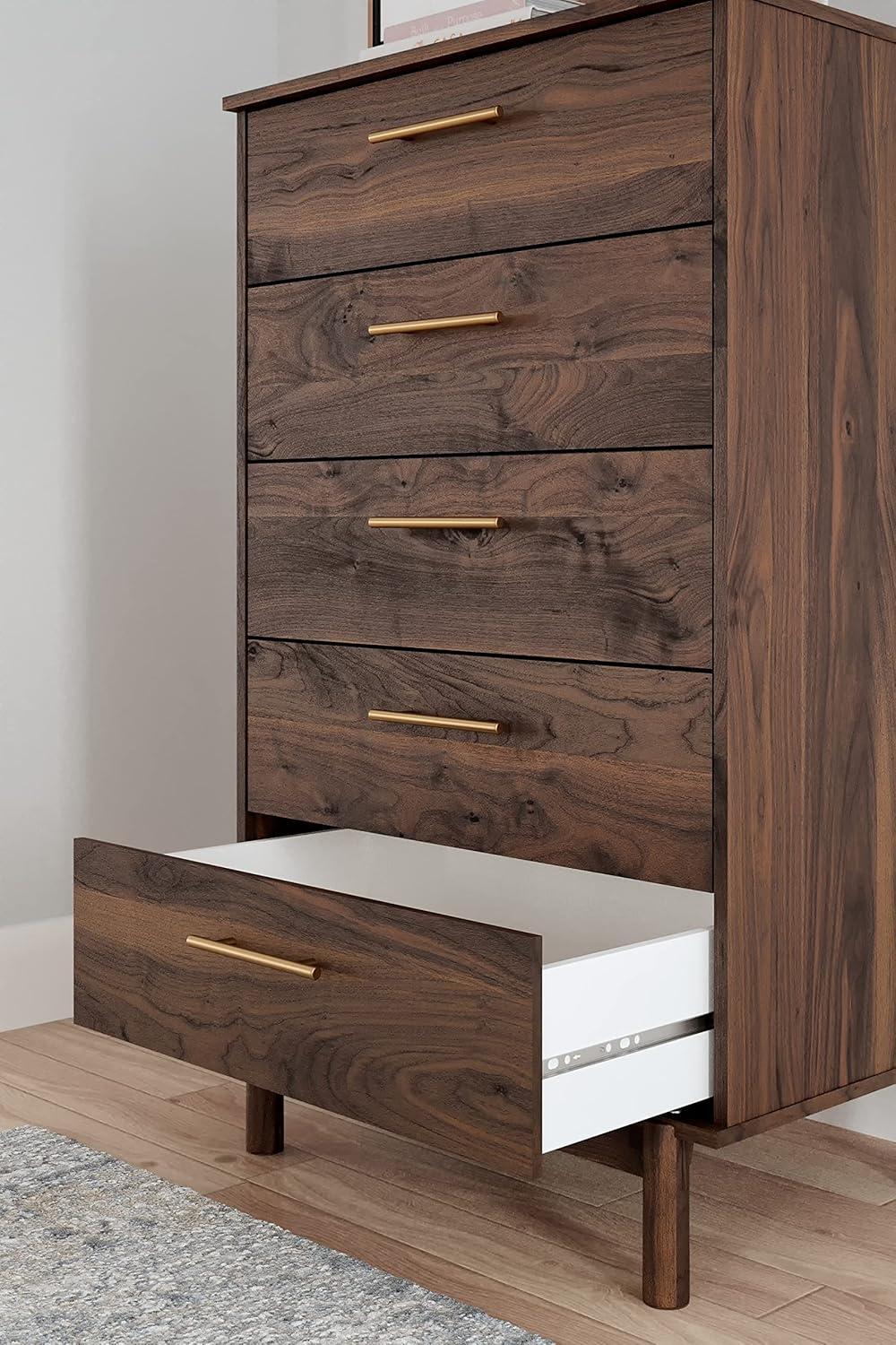 imageSignature Design by Ashley Porter Traditional 5 Drawer Chest of Drawers Dark BrownMocha