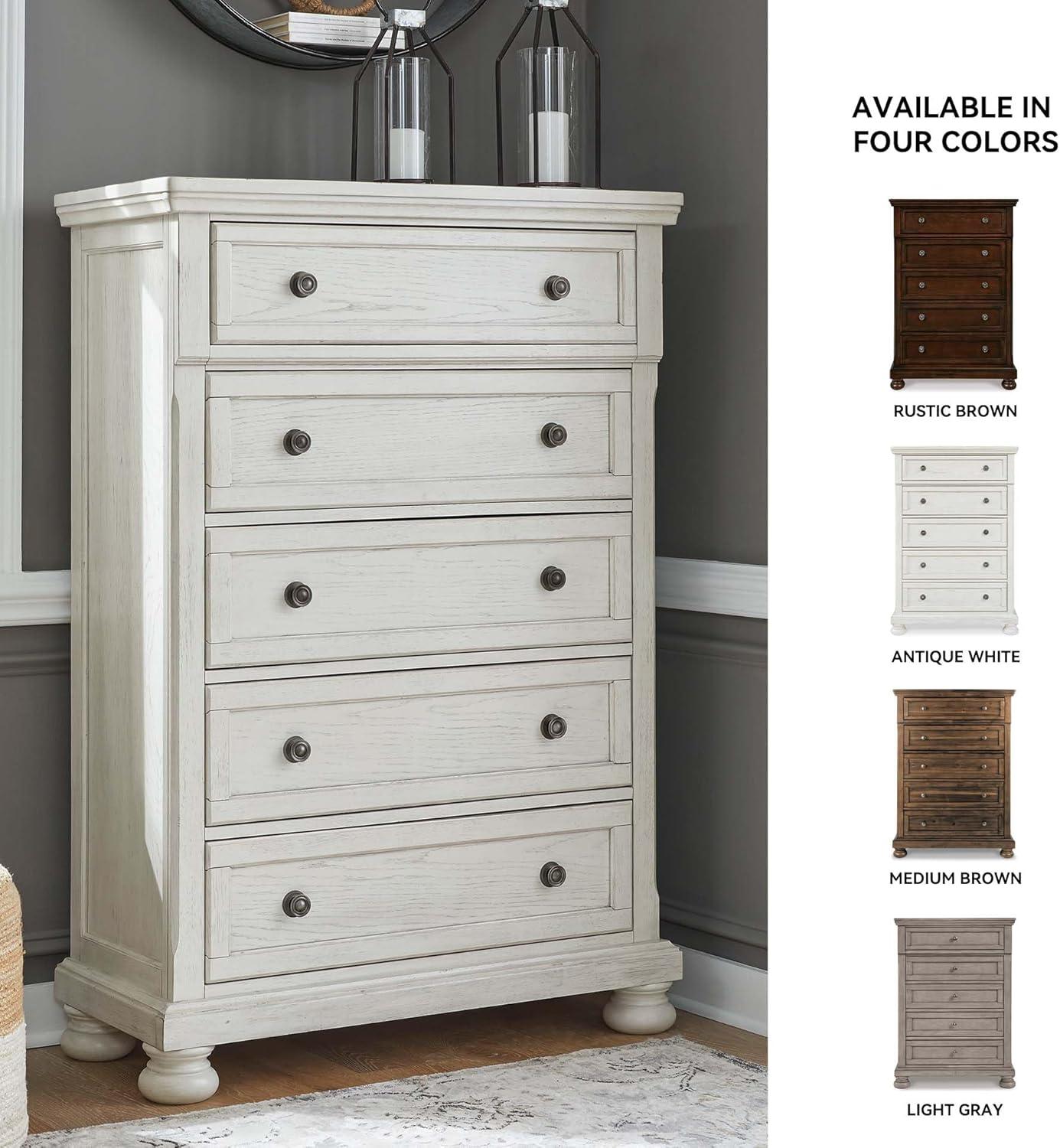 imageSignature Design by Ashley Porter Traditional 5 Drawer Chest of Drawers Dark BrownWhite