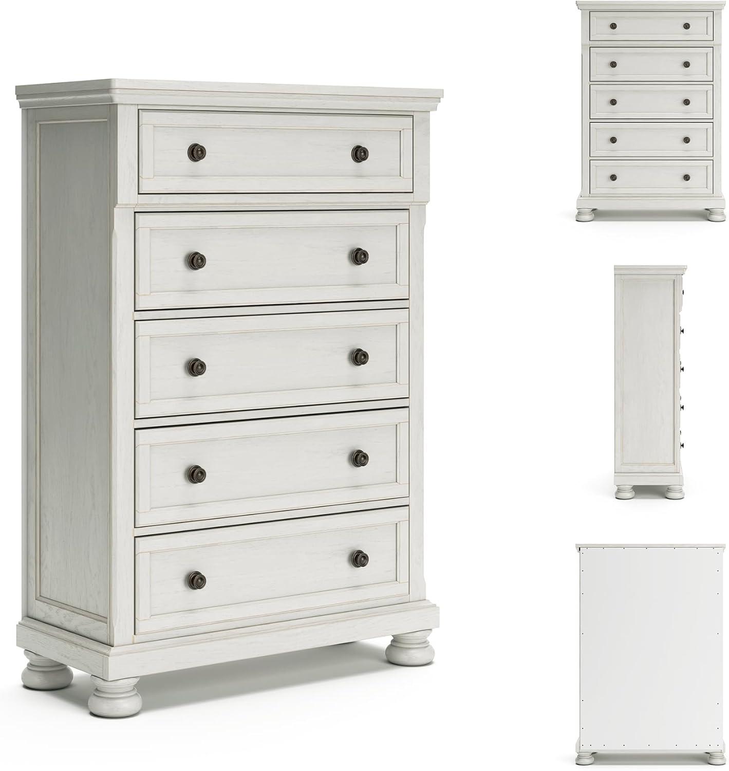 imageSignature Design by Ashley Porter Traditional 5 Drawer Chest of Drawers Dark BrownWhite