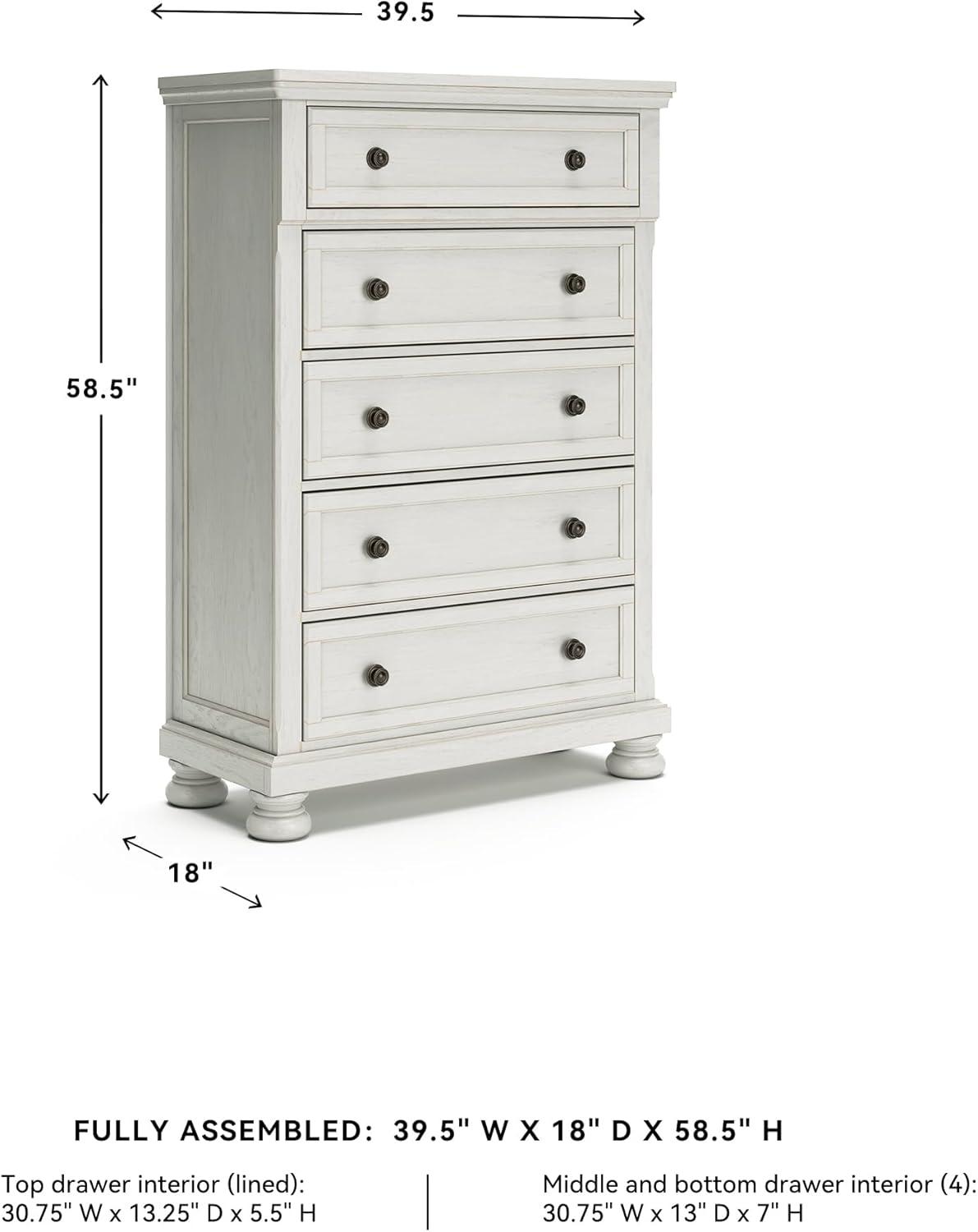 imageSignature Design by Ashley Porter Traditional 5 Drawer Chest of Drawers Dark BrownWhite