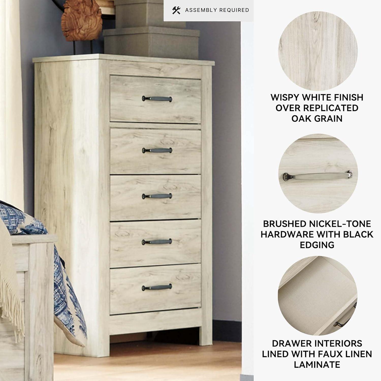 imageSignature Design by Ashley Porter Traditional 5 Drawer Chest of Drawers Dark BrownWhitewash