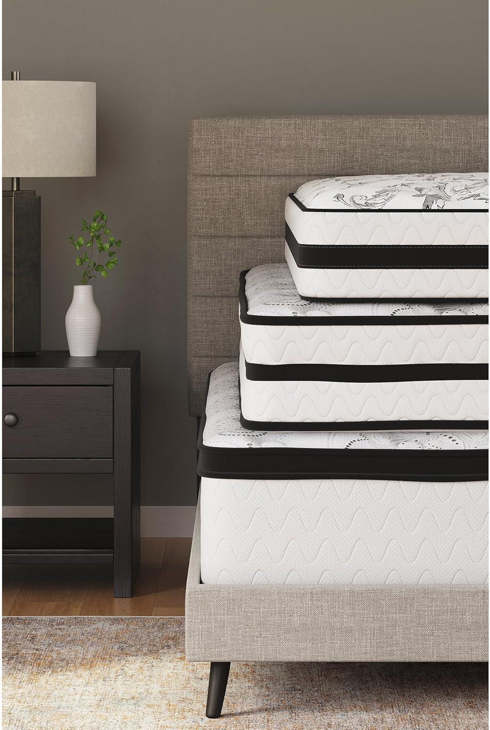 imageSignature Design by Ashley Queen Size Chime 8 Inch Medium Firm Innerspring Mattress with Pressure Relief Quilt Foam Fiberglass Free Mattress In A BoxFull