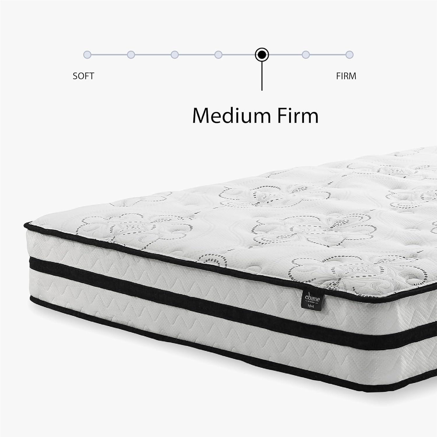 imageSignature Design by Ashley Queen Size Chime 8 Inch Medium Firm Innerspring Mattress with Pressure Relief Quilt Foam Fiberglass Free Mattress In A BoxFull