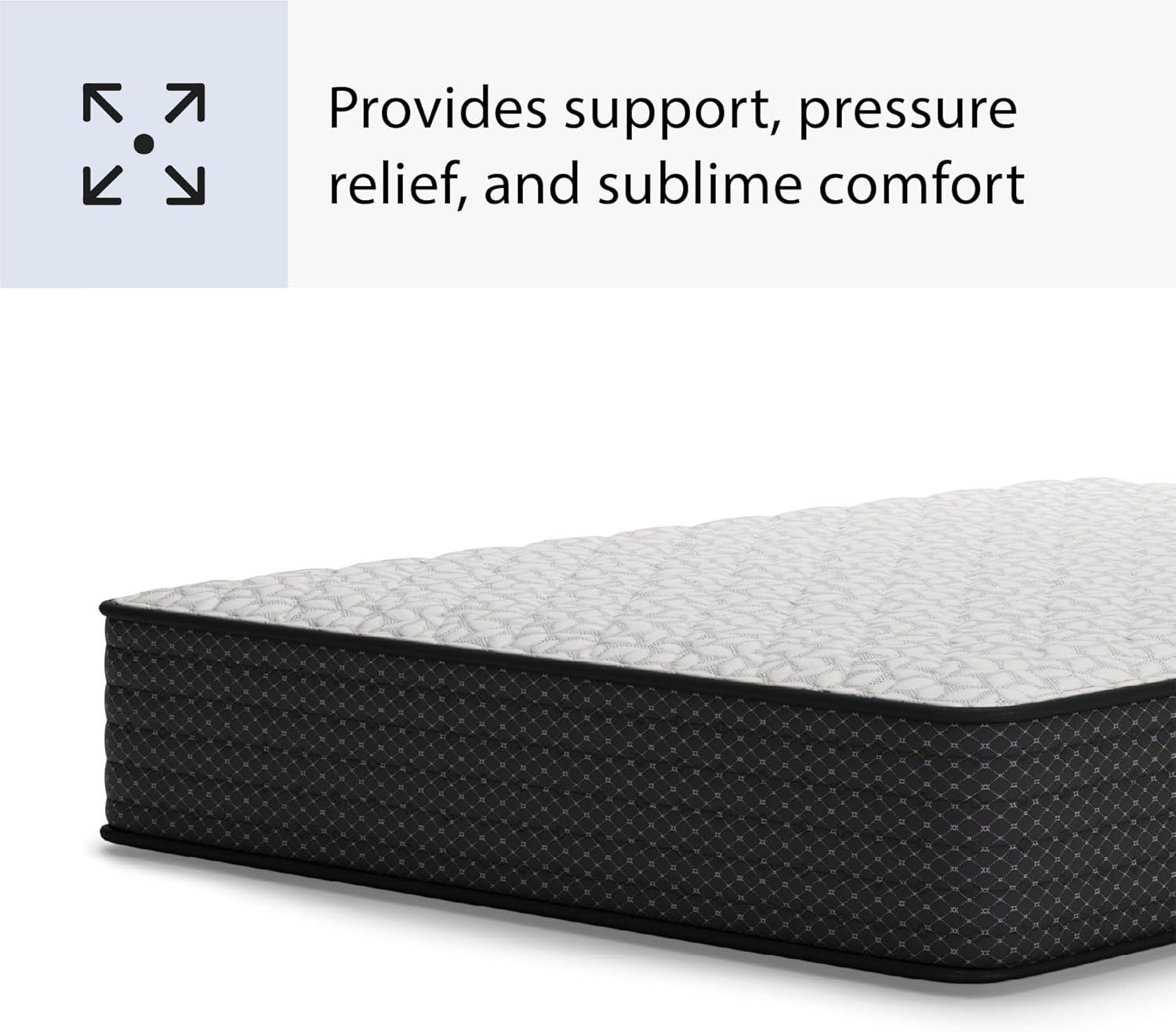 imageSignature Design by Ashley Queen Size Chime 8 Inch Medium Firm Innerspring Mattress with Pressure Relief Quilt Foam Fiberglass Free Mattress In A BoxFull
