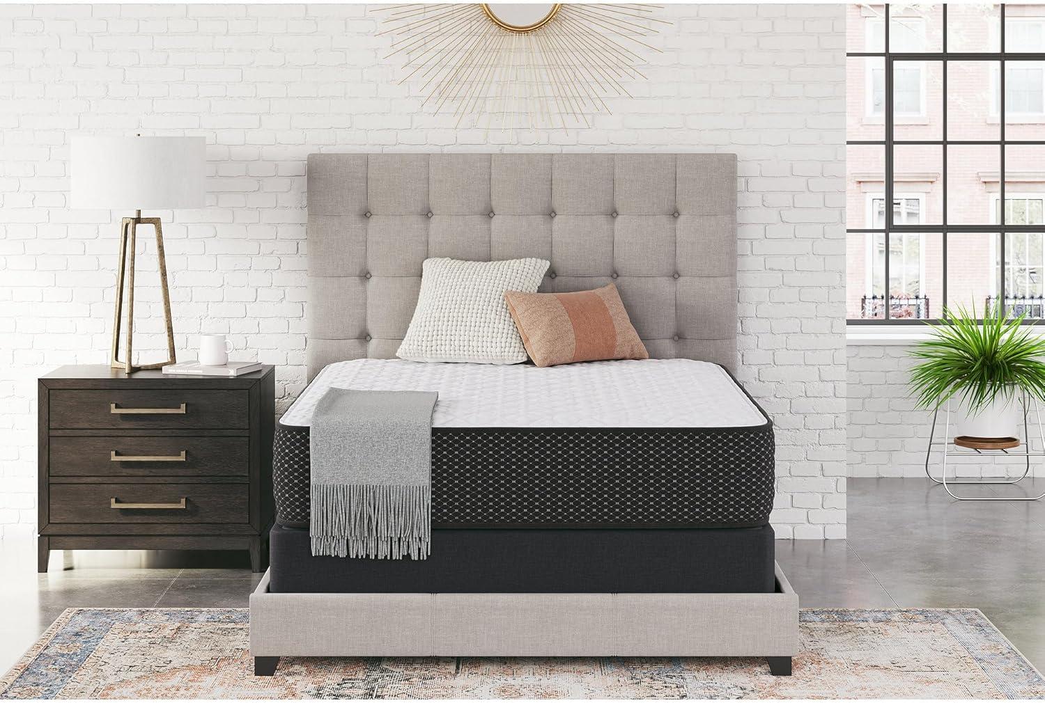 imageSignature Design by Ashley Queen Size Chime 8 Inch Medium Firm Innerspring Mattress with Pressure Relief Quilt Foam Fiberglass Free Mattress In A BoxFull