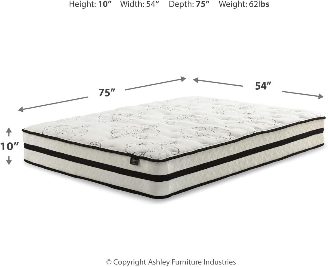 imageSignature Design by Ashley Queen Size Chime 8 Inch Medium Firm Innerspring Mattress with Pressure Relief Quilt Foam Fiberglass Free Mattress In A BoxFull