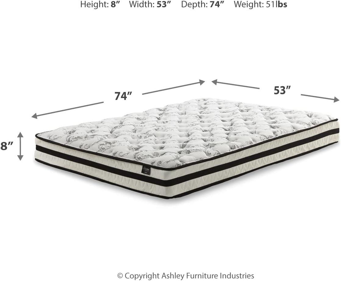 imageSignature Design by Ashley Queen Size Chime 8 Inch Medium Firm Innerspring Mattress with Pressure Relief Quilt Foam Fiberglass Free Mattress In A BoxFull
