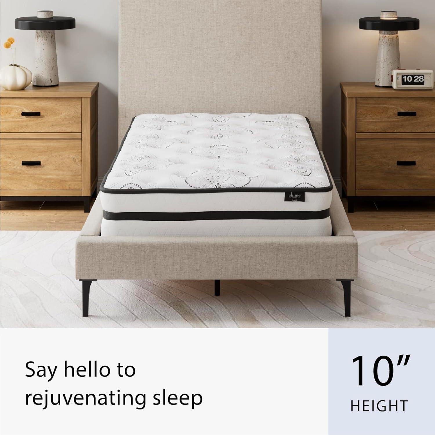 imageSignature Design by Ashley Queen Size Chime 8 Inch Medium Firm Innerspring Mattress with Pressure Relief Quilt Foam Fiberglass Free Mattress In A BoxFull