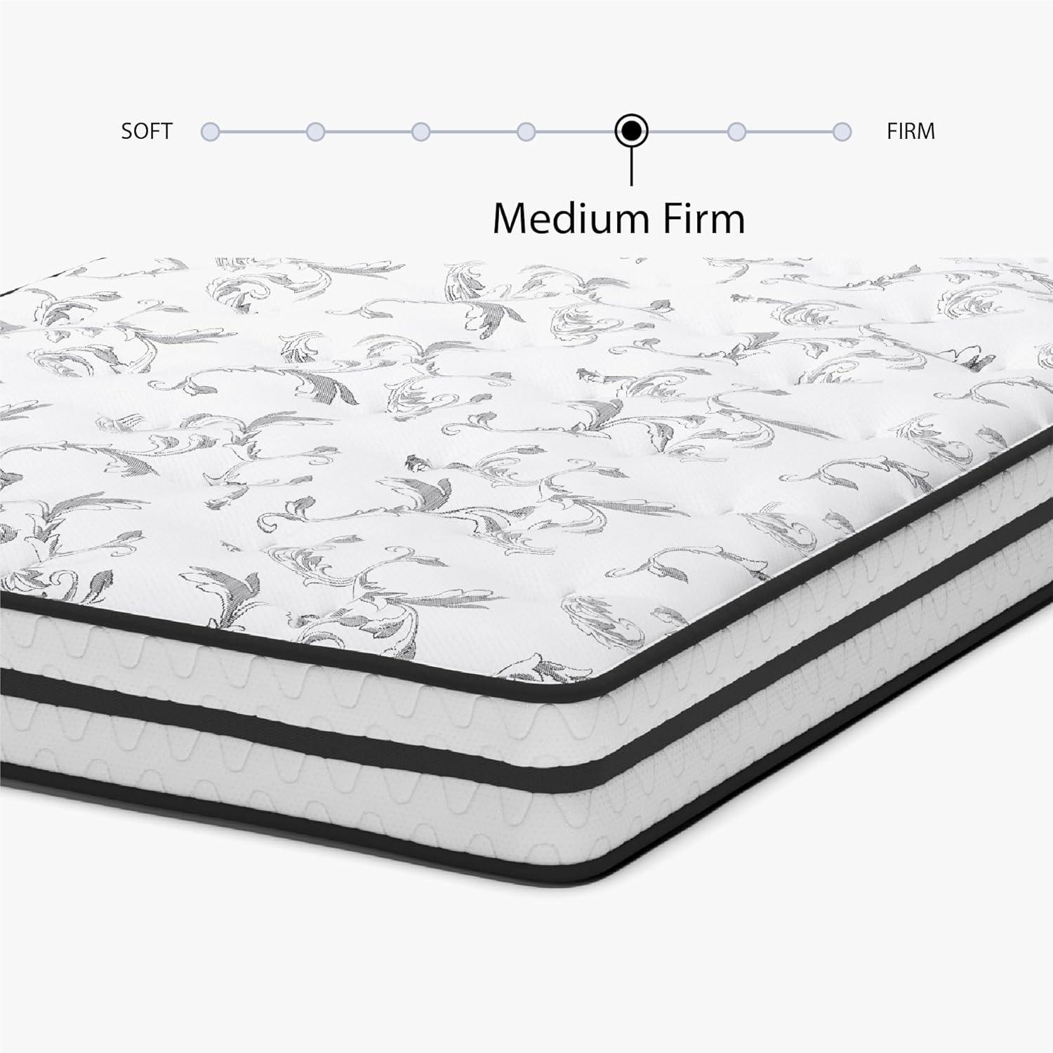 imageSignature Design by Ashley Queen Size Chime 8 Inch Medium Firm Innerspring Mattress with Pressure Relief Quilt Foam Fiberglass Free Mattress In A BoxFull