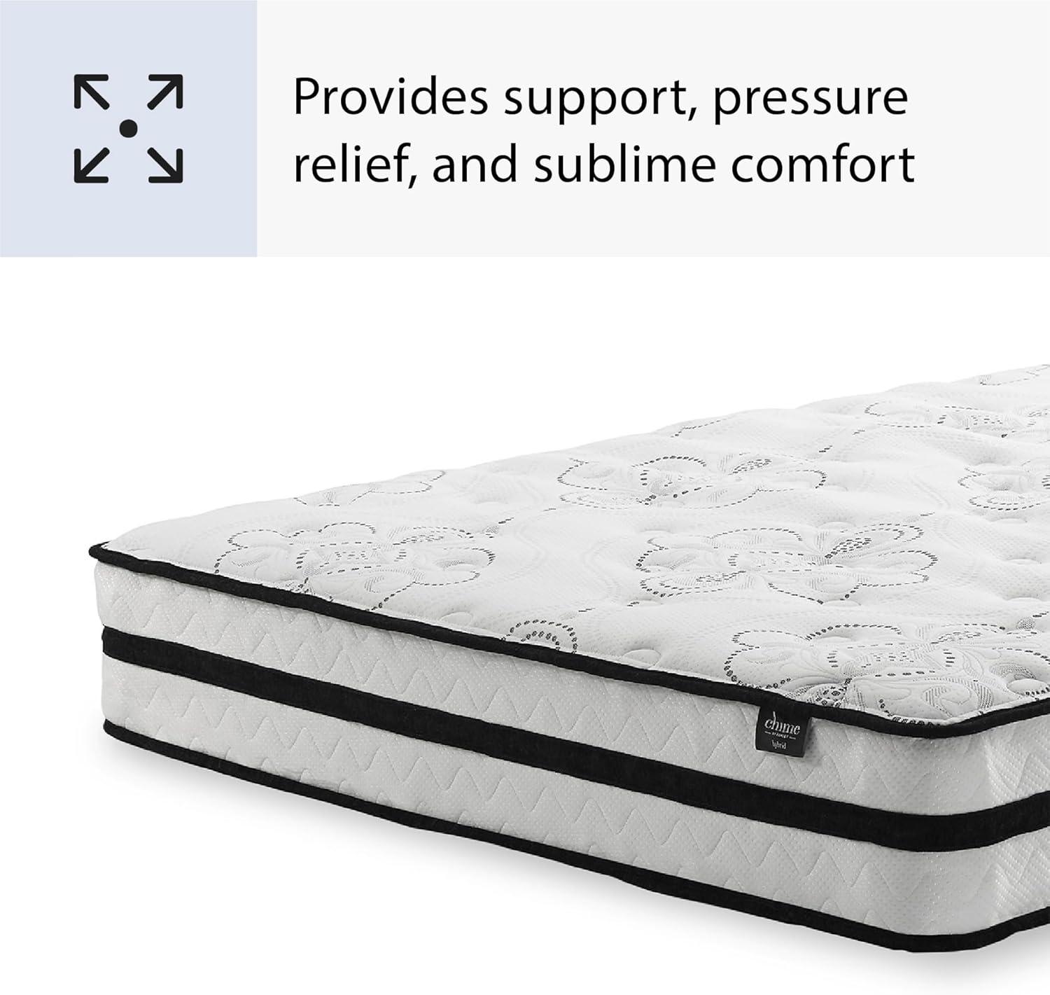 imageSignature Design by Ashley Queen Size Chime 8 Inch Medium Firm Innerspring Mattress with Pressure Relief Quilt Foam Fiberglass Free Mattress In A BoxFull