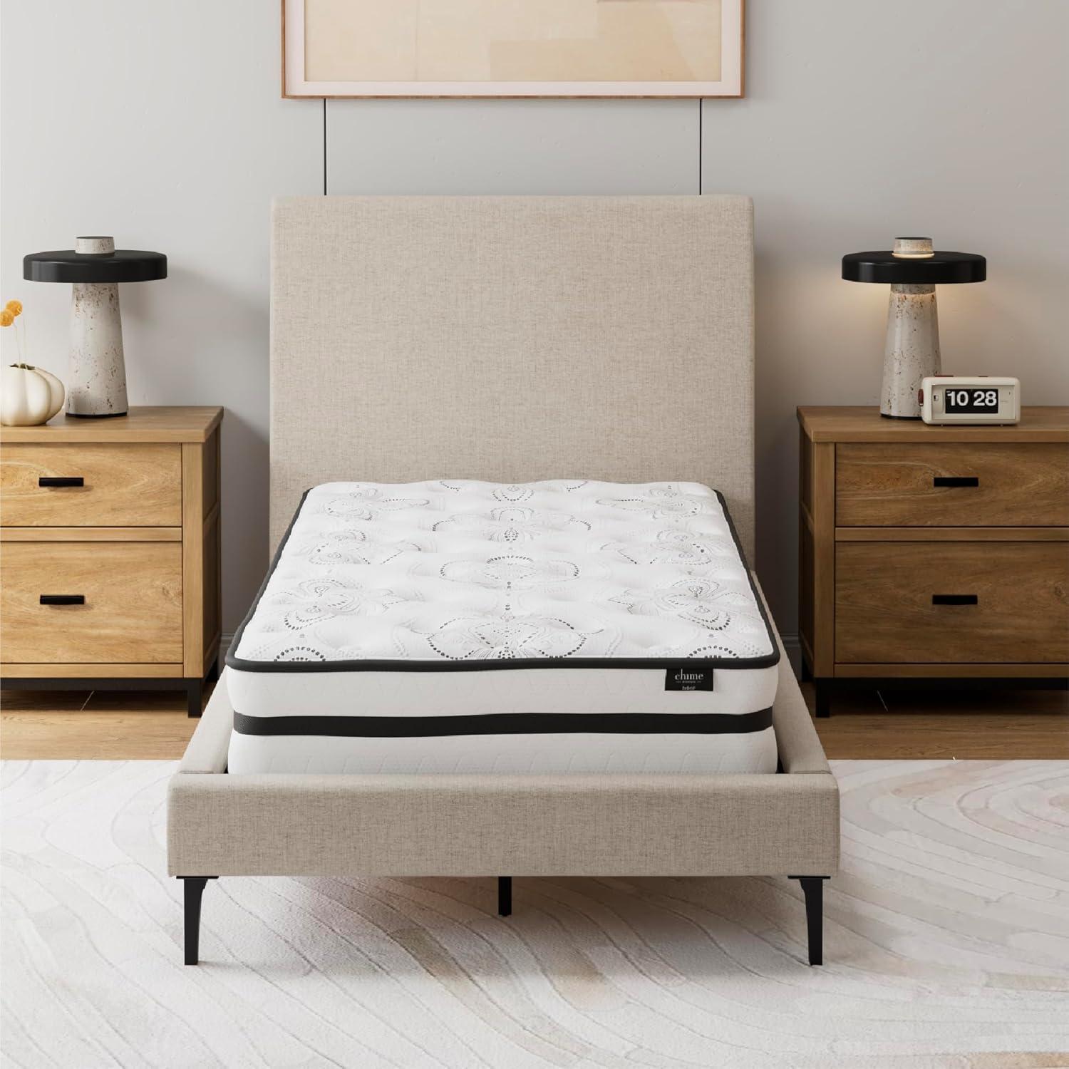 imageSignature Design by Ashley Queen Size Chime 8 Inch Medium Firm Innerspring Mattress with Pressure Relief Quilt Foam Fiberglass Free Mattress In A BoxFull