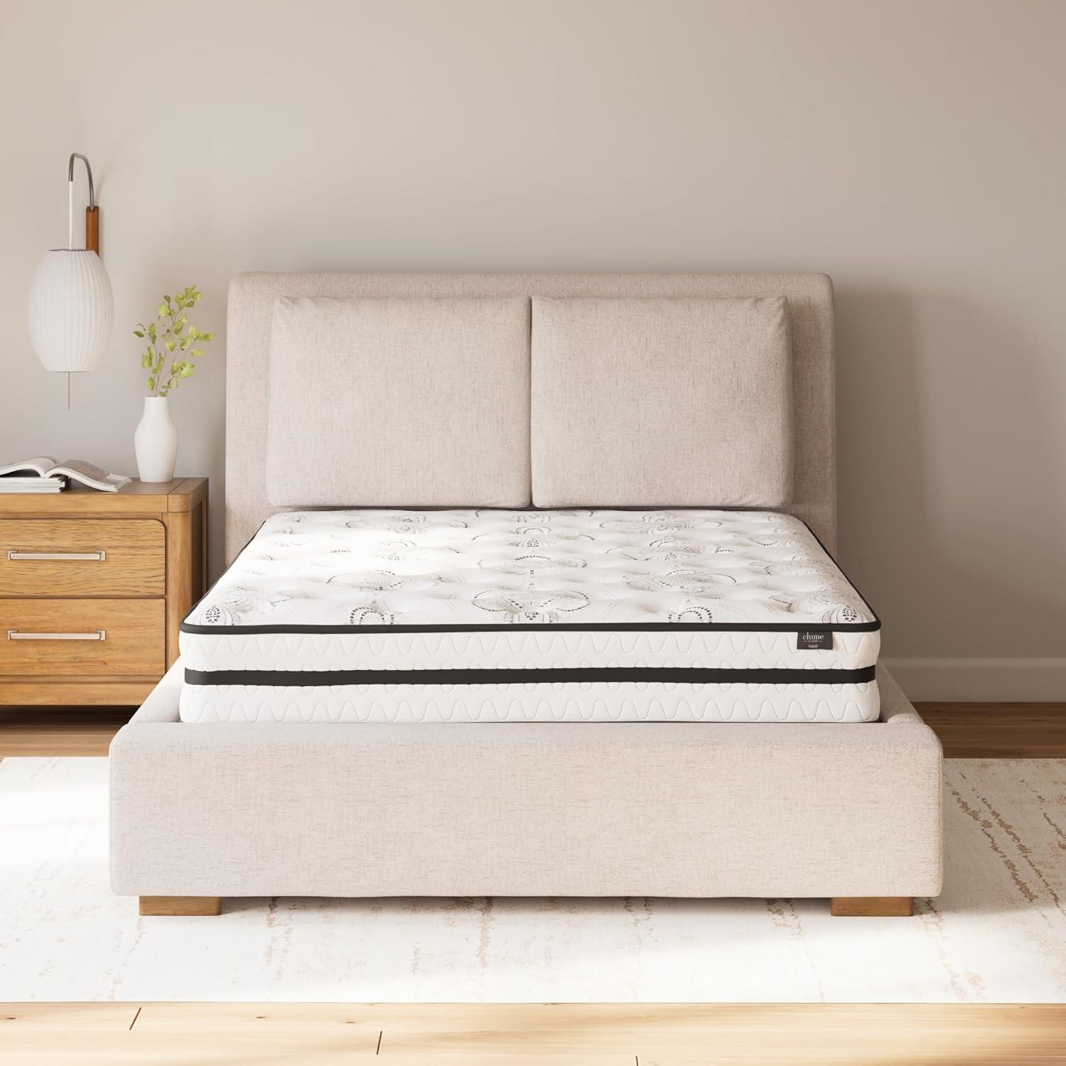imageSignature Design by Ashley Queen Size Chime 8 Inch Medium Firm Innerspring Mattress with Pressure Relief Quilt Foam Fiberglass Free Mattress In A BoxFull