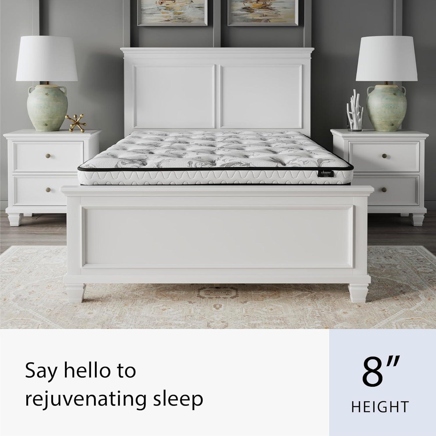 imageSignature Design by Ashley Queen Size Chime 8 Inch Medium Firm Innerspring Mattress with Pressure Relief Quilt Foam Fiberglass Free Mattress In A BoxFull