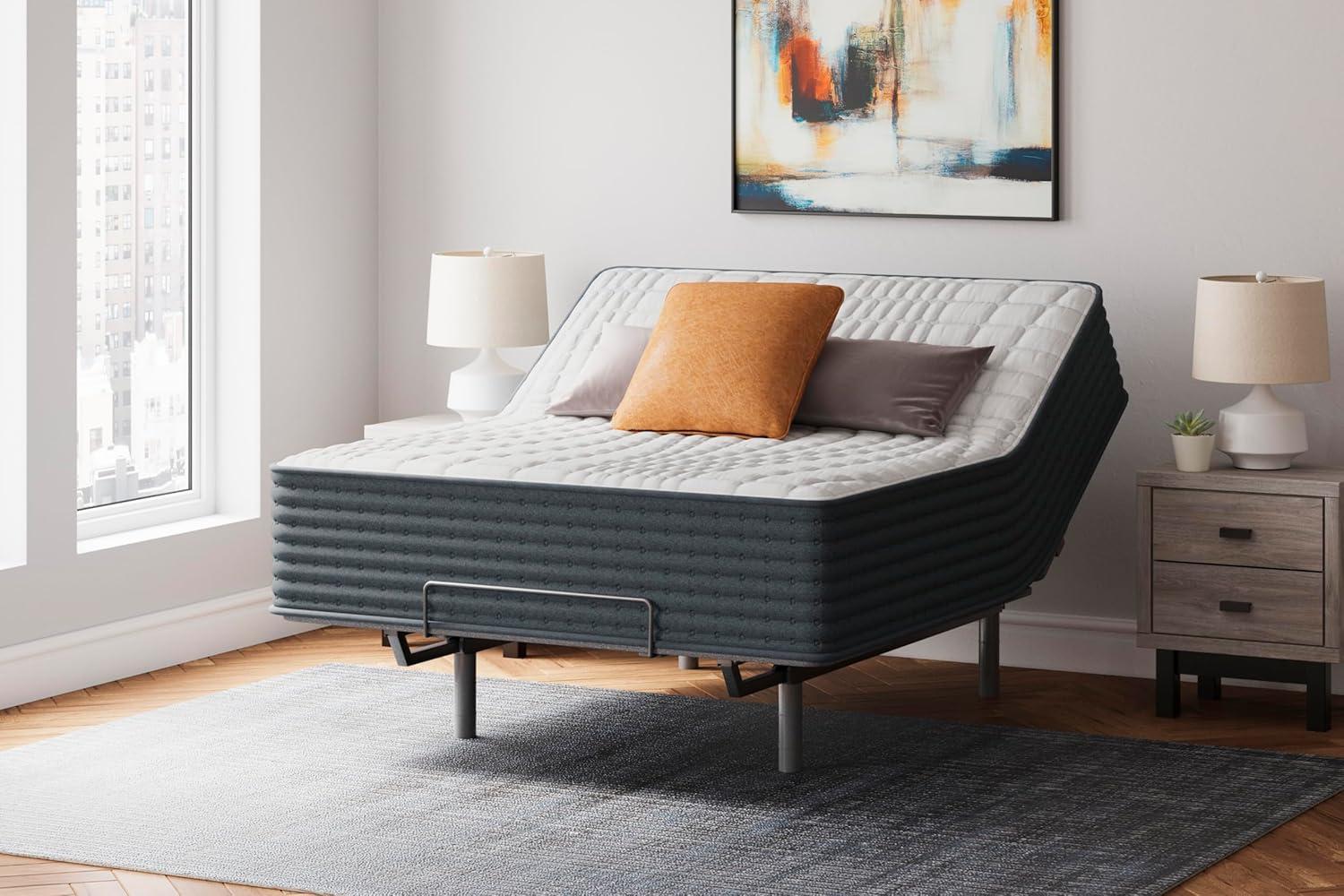 imageSignature Design by Ashley Queen Size Chime 8 Inch Medium Firm Innerspring Mattress with Pressure Relief Quilt Foam Fiberglass Free Mattress In A BoxKing