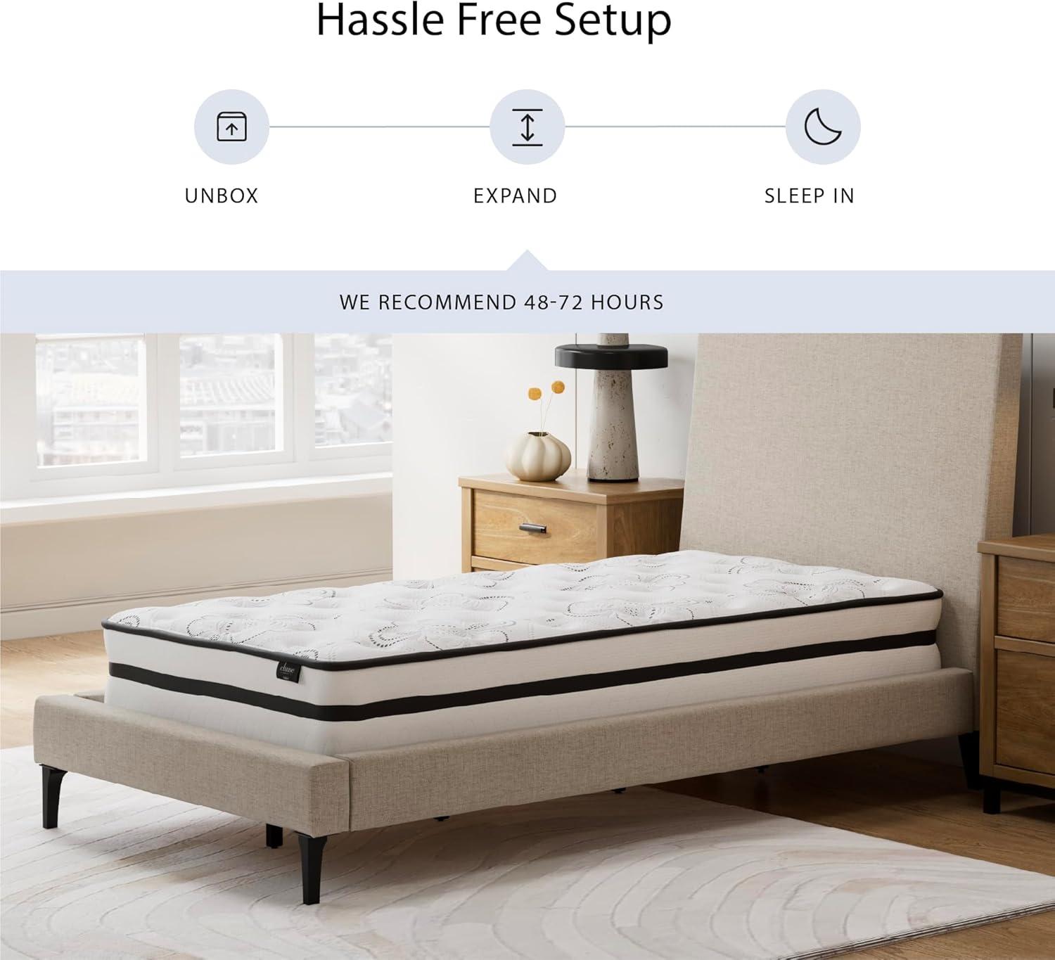 imageSignature Design by Ashley Queen Size Chime 8 Inch Medium Firm Innerspring Mattress with Pressure Relief Quilt Foam Fiberglass Free Mattress In A BoxKing